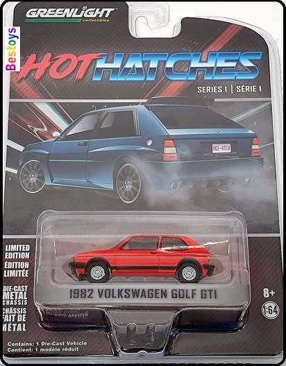 Greenlight Diecast Model Car Hot Hatches VW Volkswagen Golf GTi 1982 1/64 scale new in pack