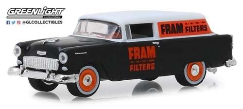 Greenlight Diecast Model Car Running on Empty Chevy Chevrolet One Fifty Sedan Delivery 1955 "Fram Fi