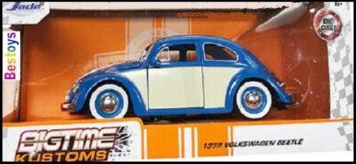 JADA Diecast Model Car Big Time Kustoms 99050 VW Volkswagen Beetle 1959 2 Tone 1/24 scale new in pac