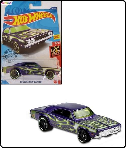 Hotwheels Hot Wheels Diecast Model Car 2020 189 / 250 Dodge Charger 500 1969 Flames 1/64 scale new
