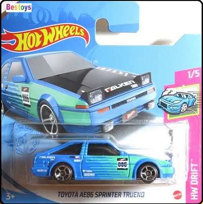 Hotwheels Hot Wheels Diecast Model Car 2021 31 / 250 Toyota AE 86 AE86 Sprinter Trueno Drift "Falken