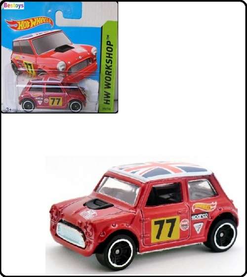 Hotwheels Hot Wheels Diecast Model Car 2014 194 / 250 Mini Cooper Rally Monte Carlo No 77 1/64 scale