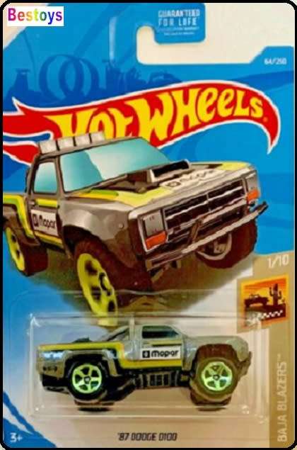 Hotwheels Hot Wheels Diecast Model Car 2020 64 / 250 Dodge D 100 D100 Pickup 1987 "Mopar" Baja Blaze