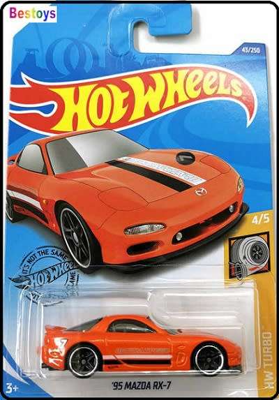 Hotwheels Hot Wheels Diecast Model Car 2020 43 / 250 Mazda RX 7 RX7 1995 Turbo 1/64 scale new in pac