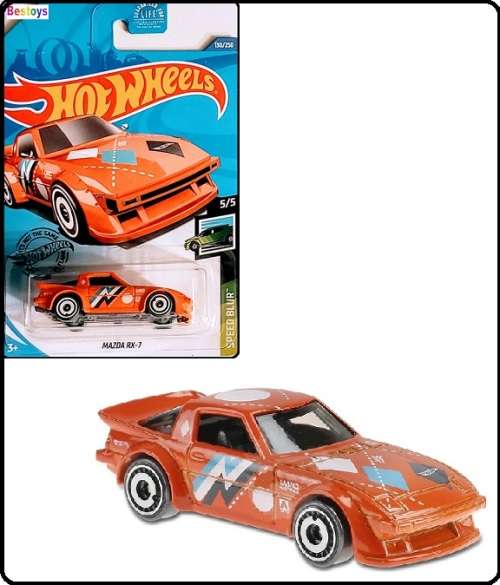 Hotwheels Hot Wheels Diecast Model Car 2020 130 / 250 Mazda RX 7 RX7 Speed Blur 1/64 scale new