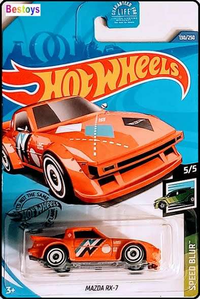 Hotwheels Hot Wheels Diecast Model Car 2020 130 / 250 Mazda RX 7 RX7 Speed Blur 1/64 scale new