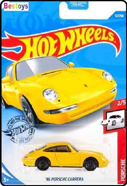 Hotwheels Hot Wheels Diecast Model Car 2020 72 / 250 Porsche Carrera 1996 1/64 scale new in pack