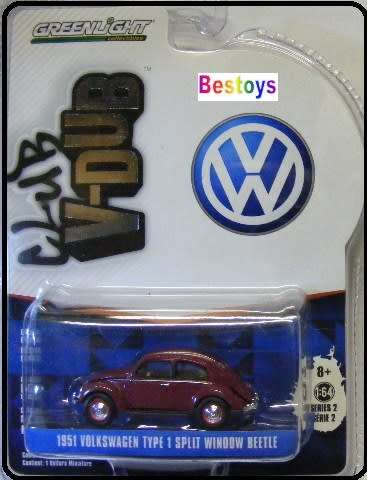Greenlight Diecast Model Car VDub Series VW Volkswagen Beetle Split Window 1951 1/64 scale new in pa