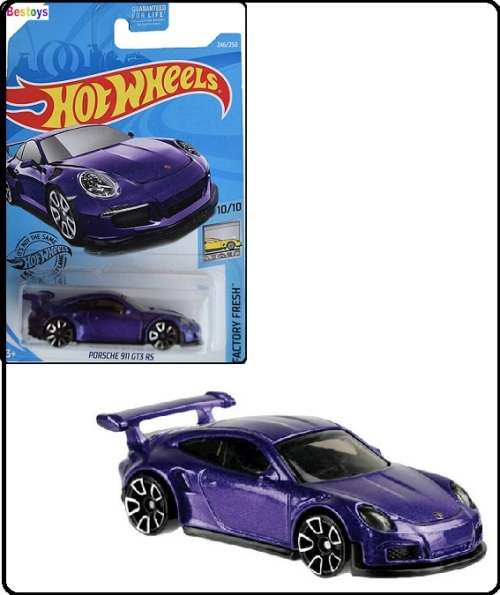 Hotwheels Hot Wheels Diecast Model Car 2019 246 / 250  Posche 911 GT3 GT 3 RS 1/64 scale new in pack