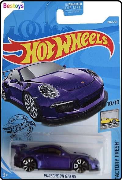 Hotwheels Hot Wheels Diecast Model Car 2019 246 / 250  Posche 911 GT3 GT 3 RS 1/64 scale new in pack