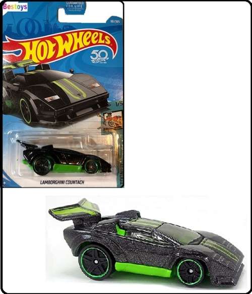 Hotwheels Hot Wheels Diecast Model Car 2018 181 / 365 Lamborghini Countach Tooned new in pack