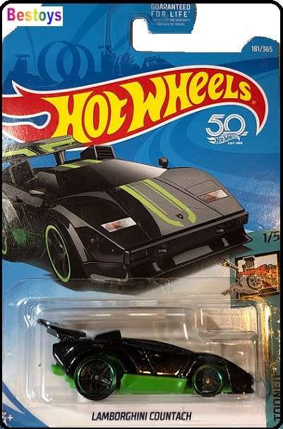 Hotwheels Hot Wheels Diecast Model Car 2018 181 / 365 Lamborghini Countach Tooned new in pack