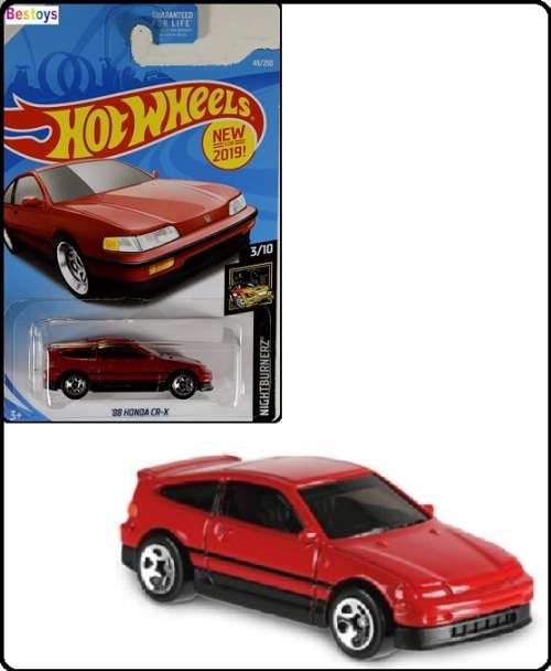 Hotwheels Hot Wheels Diecast Model Car First Ed 2019 49 / 250 Honda CR-X CRX 1988 Nightburnerz 1/64