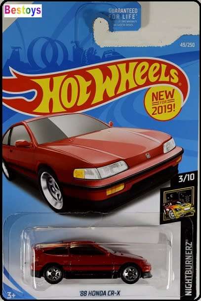 Hotwheels Hot Wheels Diecast Model Car First Ed 2019 49 / 250 Honda CR-X CRX 1988 Nightburnerz 1/64