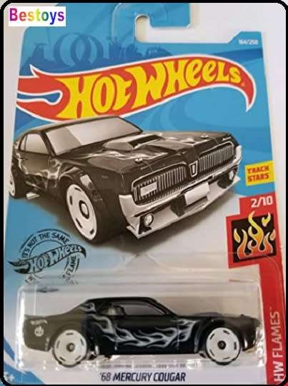 Hotwheels Hot Wheels Diecast Model Car 2019 164 / 250 Mercury Cougar 1968 Flames 1/64 scale new