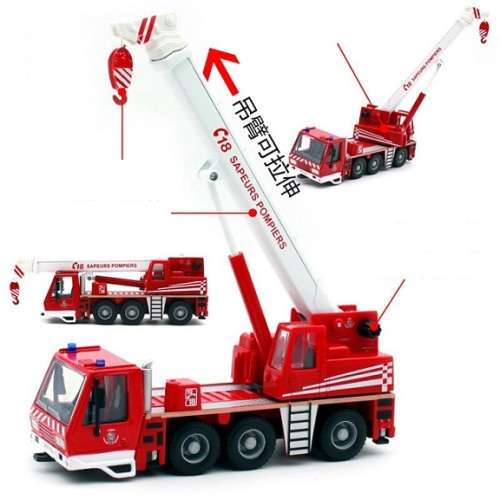 Burago Diecast Model Truck Extending Crane Fire Engine Truck 1/50 scale new in pack