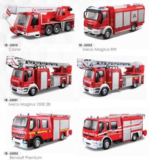 Burago Diecast Model Truck Extending Crane Fire Engine Truck 1/50 scale new in pack