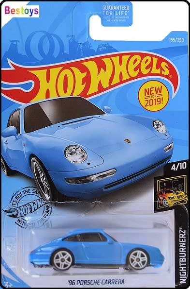 Hotwheels Hot Wheels Diecast Model Car First Ed 2019 155 / 250 Porsche Carrera 1996 Nightburnerz