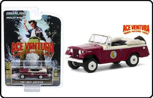 Greenlight Diecast Model Car Hollywood Jeep Jeepster 1967 Ace Ventura Movie Film TV 1/64 scale new