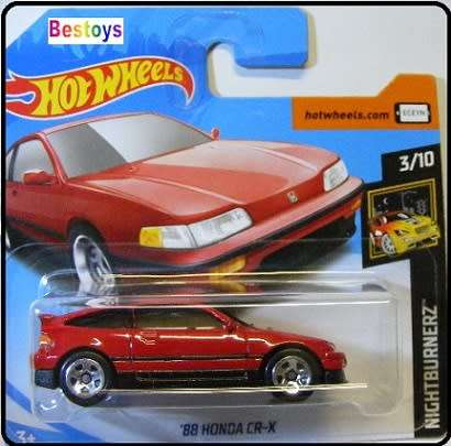 Hotwheels Hot Wheels Diecast Model Car 2019 49 / 250 Honda CR-X 1988 Nightburnerz 1/64 scale new