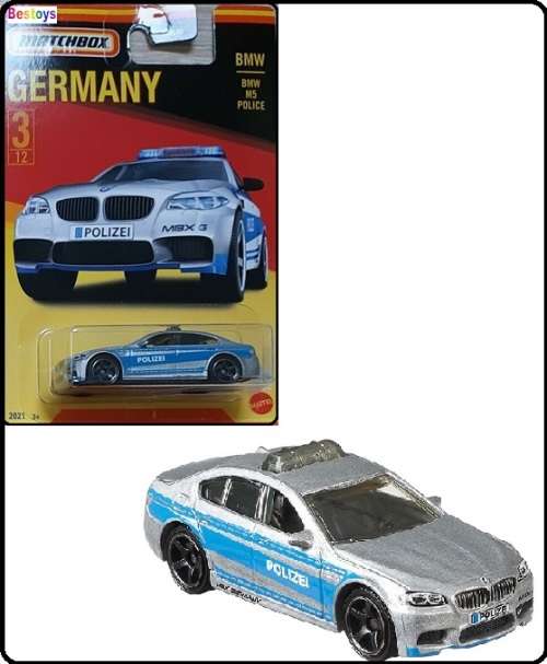 Matchbox Diecast Model Car Germany series BMW M 5 M5 Police Polizei 1/64 scale new in pack