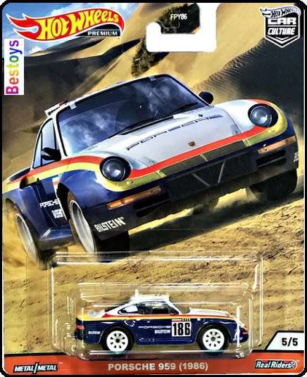 Hotwheels Hot Wheels Diecast Model Car Culture Wild Terrain Porsche 959 1986 No 186 Motorsport 1/64