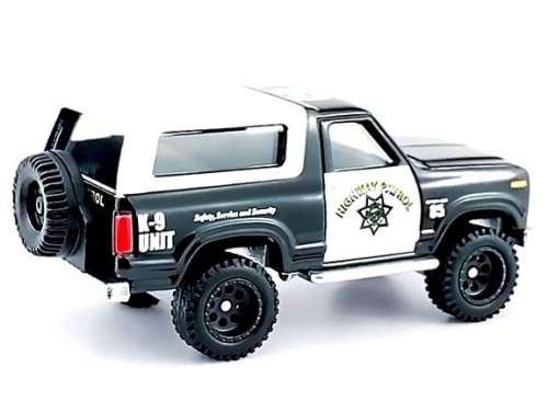 Hotwheels Hot Wheels Diecast Model Car Culture Wild Terrain Ford Bronco 1985 K-9 K9 Unit  Police Hig