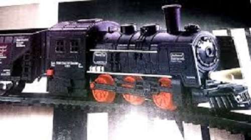 Rail King Plastic Train Set Battery Operated 5 carriages + 14 pcs track Steam Engine Gift Hobby new