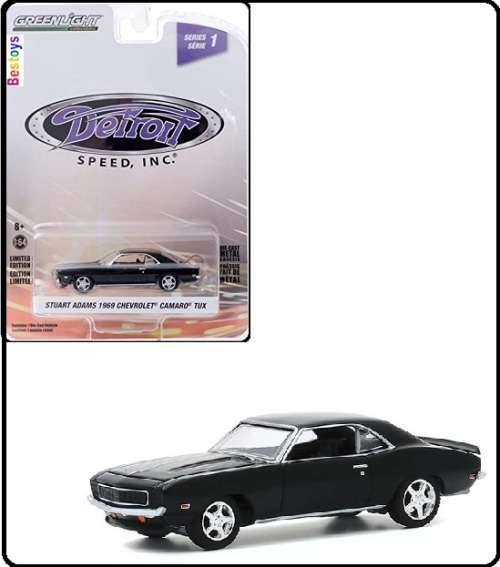 Greenlight Diecast Model Car Detroit Speed Chevy Chevrolet Camaro TUX 1969 Stuart Adams 1/64 scale