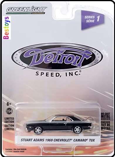 Greenlight Diecast Model Car Detroit Speed Chevy Chevrolet Camaro TUX 1969 Stuart Adams 1/64 scale