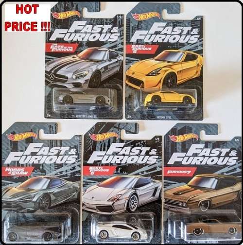 Hotwheels Hot Wheels Diecast Model Car Set 5 pce Fast & Furious Movie TV Mercedes Nissan McLaren For