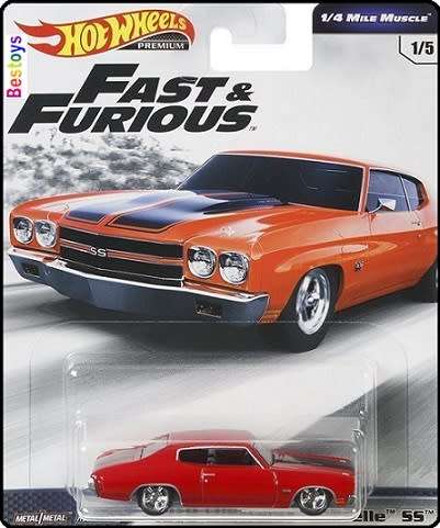 Hotwheels Hot Wheels Diecast Model Car Fast & Furious Movie Film TV Chevy Chevrolet Chevelle SS 1970