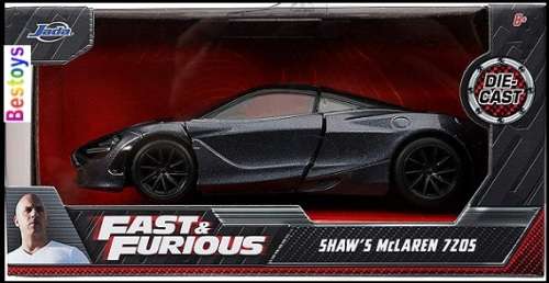 JADA Diecast Model Car McLaren 720 S 720S Shaw Fast & Furious Movie Film TV 1/32 scale new in pack