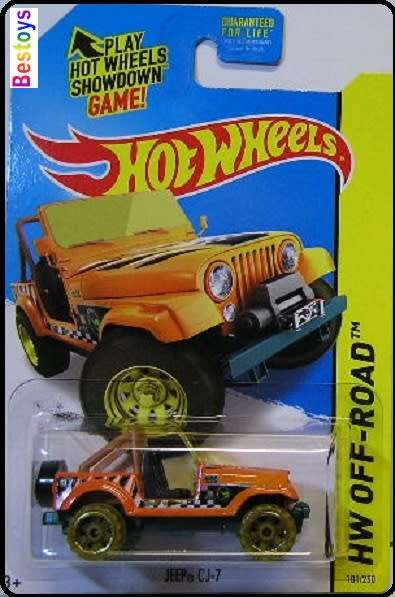 Hotwheels Hot Wheels Diecast Model Car Treasure Hunt 2015 101 / 250 Jeep CJ 7 1/64 scale new in pack