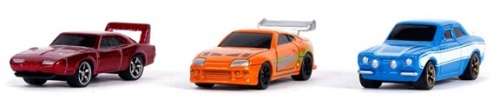 JADA Diecast Model Car Nano Set Fast & Furious Dodge Charger Toyota Supra Ford Escort Movie Film TV