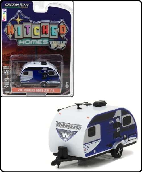 Greenlight Diecast Model Caravan Hitched Homes Caravan Wiinebago Winnie Drop 1710 2016 1/64 scale ne