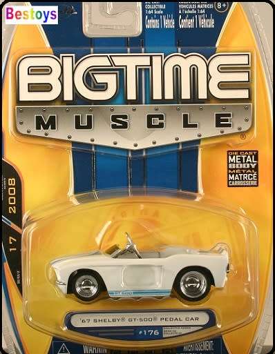 JADA Diecast Model Car Bigtime Muscle Ford mustang Shelby GT 500 GT500 1967 Pedal Car replica 1/64 s
