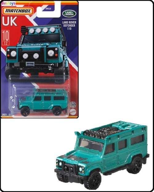 Matchbox Diecast Model Car UK series Land Rover Defender 110 1/64 scale new in pack