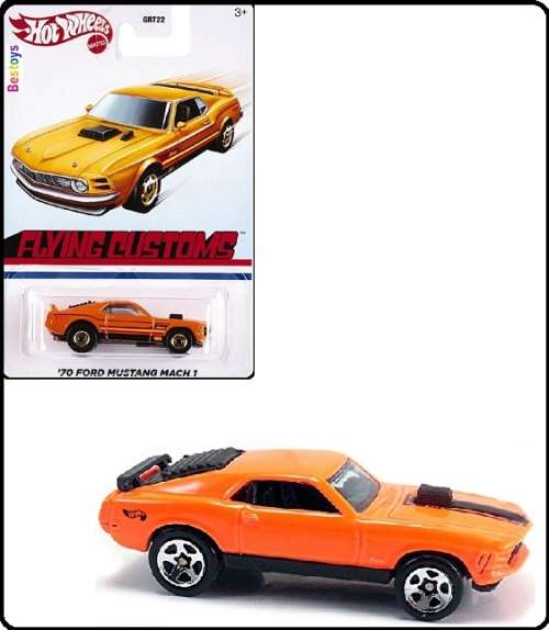 Hotwheels Hot Wheels Diecast Model Car Flying Customs Ford Mustang Mach 1 1970 1/64 scale new in pac