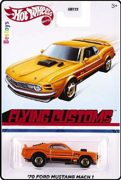 Hotwheels Hot Wheels Diecast Model Car Flying Customs Ford Mustang Mach 1 1970 1/64 scale new in pac