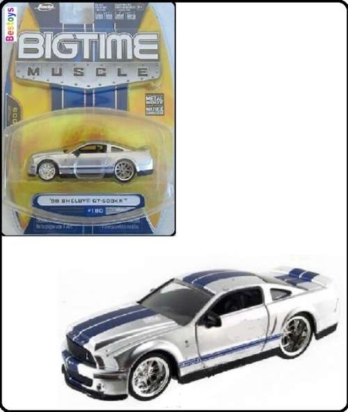 JADA Diecast Model Car Bigtime Muscle Ford Mustang Shelby GT 500 KR GT500 2008 1/64 scale new