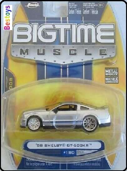 JADA Diecast Model Car Bigtime Muscle Ford Mustang Shelby GT 500 KR GT500 2008 1/64 scale new