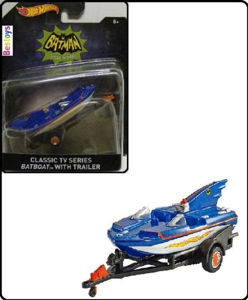 Hotwheels Hot Wheels Diecast Model Batman Batboat + Trailer Classic TV Movie Film TV 1/50 scale