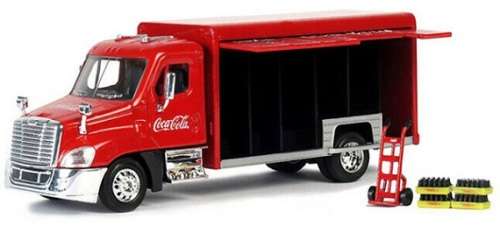 Motor City Diecast Model Car 450060 Beverage Truck + Trolley + Crates "Coca Cola" 1/50 scale new