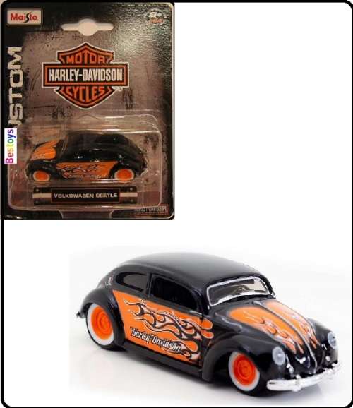 Maisto Diecast Model Car Harley Davidson Series VW Volkswagen Beetle 1/64 scale new in pack