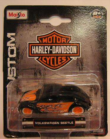 Maisto Diecast Model Car Harley Davidson Series VW Volkswagen Beetle 1/64 scale new in pack