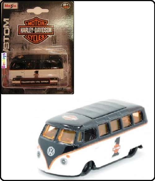 Maisto Diecast Model Car Harley Davidson Series VW Volkswagen Kombi Samba Bus 1/64 scale new in pack