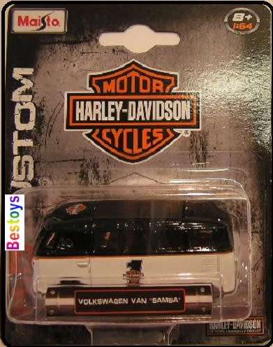 Maisto Diecast Model Car Harley Davidson Series VW Volkswagen Kombi Samba Bus 1/64 scale new in pack