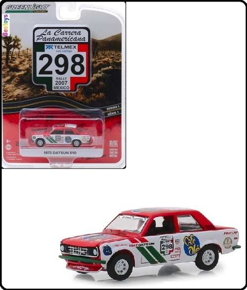 Greenlight Diecast Model Car Rally Mexico 2007 Datsun 510 1972 No 298 Motorsport 1/64 scale new