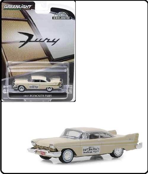Greenlight Diecast Model Car Exclusive Plymouth Fury 1957 `Daytona Beach Speed Week` 1/64 scale new